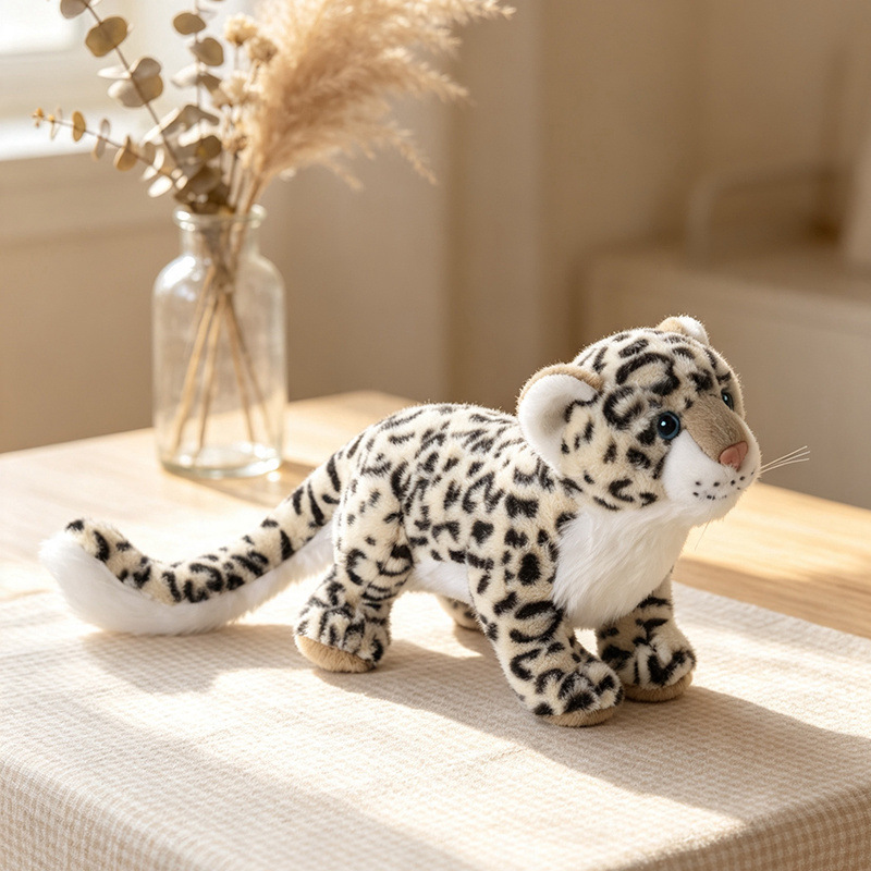 Plush snow leopard, various sizes and poses