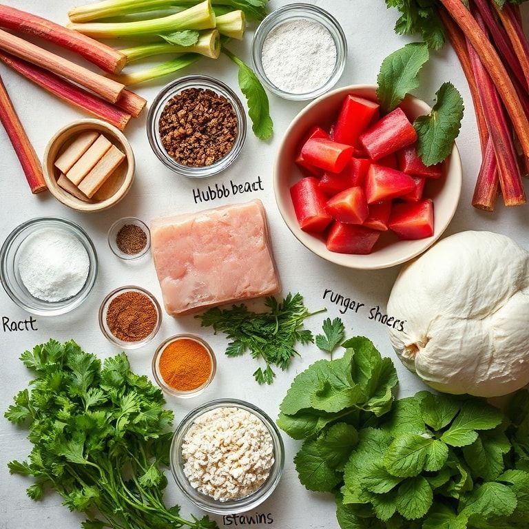 Ingredients for Delicious Rhubarb Bread Recipe for Cozy Kitchen Moments – Easy Homemade Sweet Treat