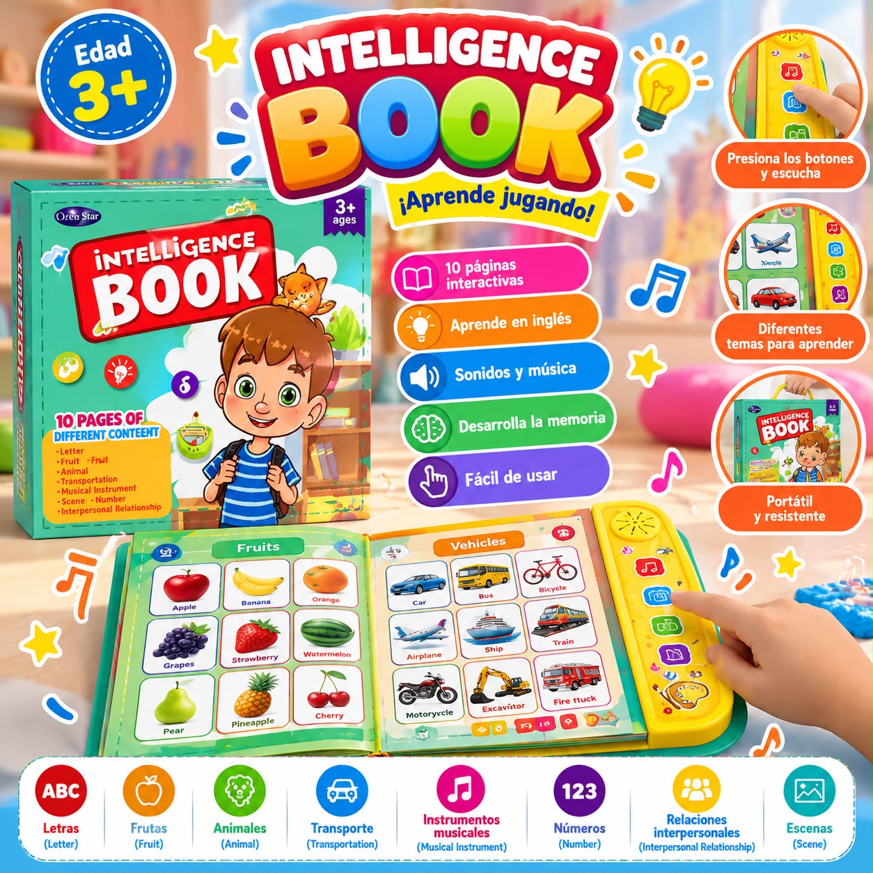 Libro interactivo Intelligence Book para aprender inglés