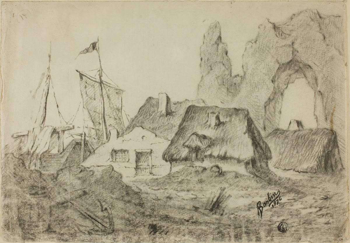 Huts Etretat 1876