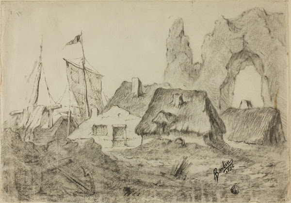 Huts Etretat 1876
