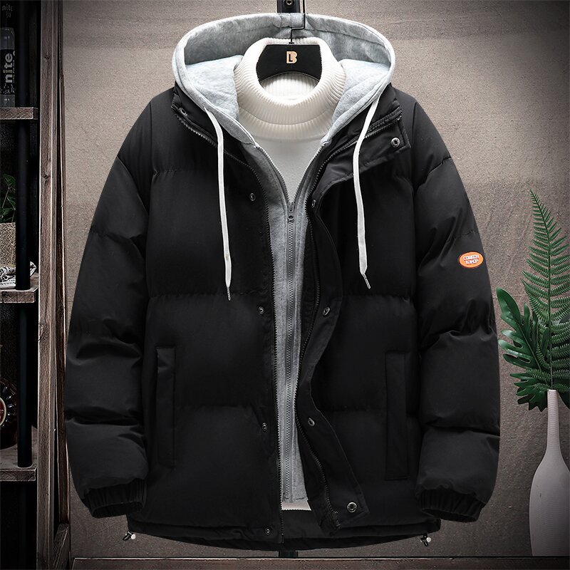 Modische, wattierte Herrenjacke im Lagen-Look