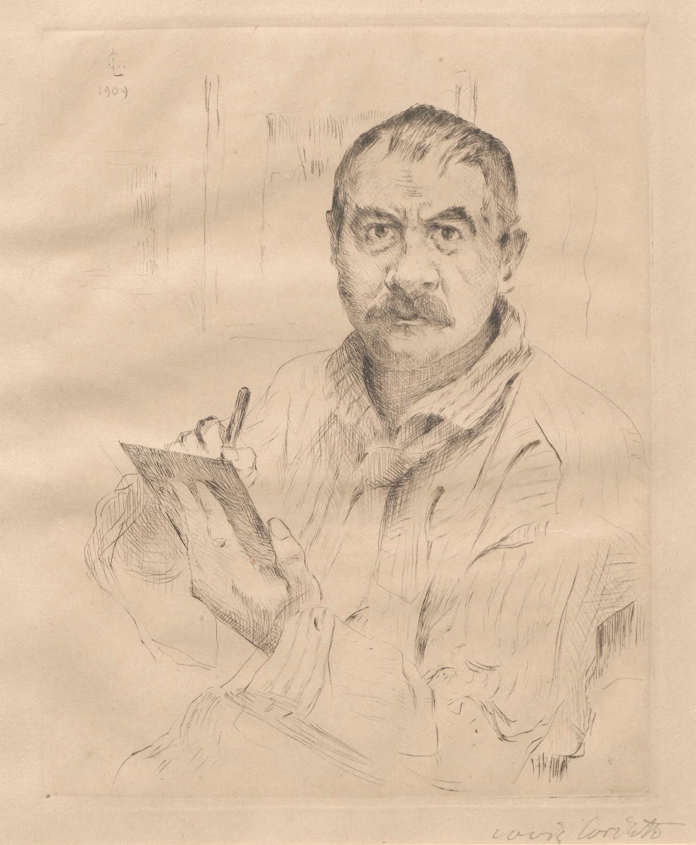 Selbstbildnis radierend 1909