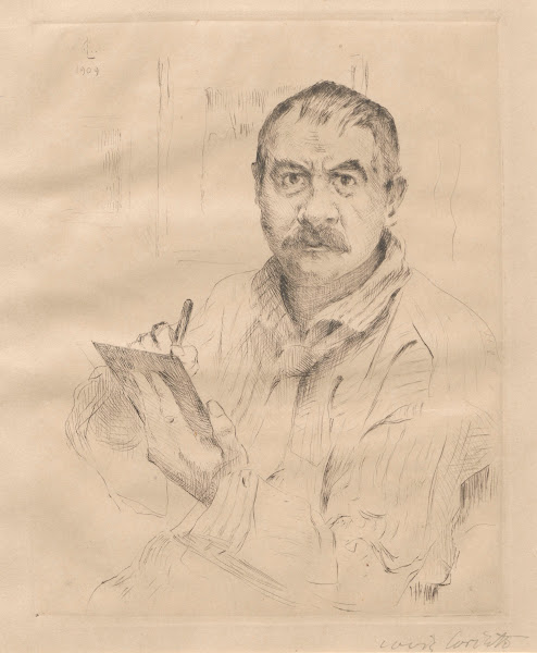 Selbstbildnis radierend 1909