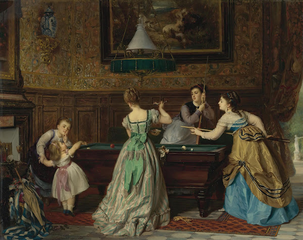 Ladies Playing Billiards 1869