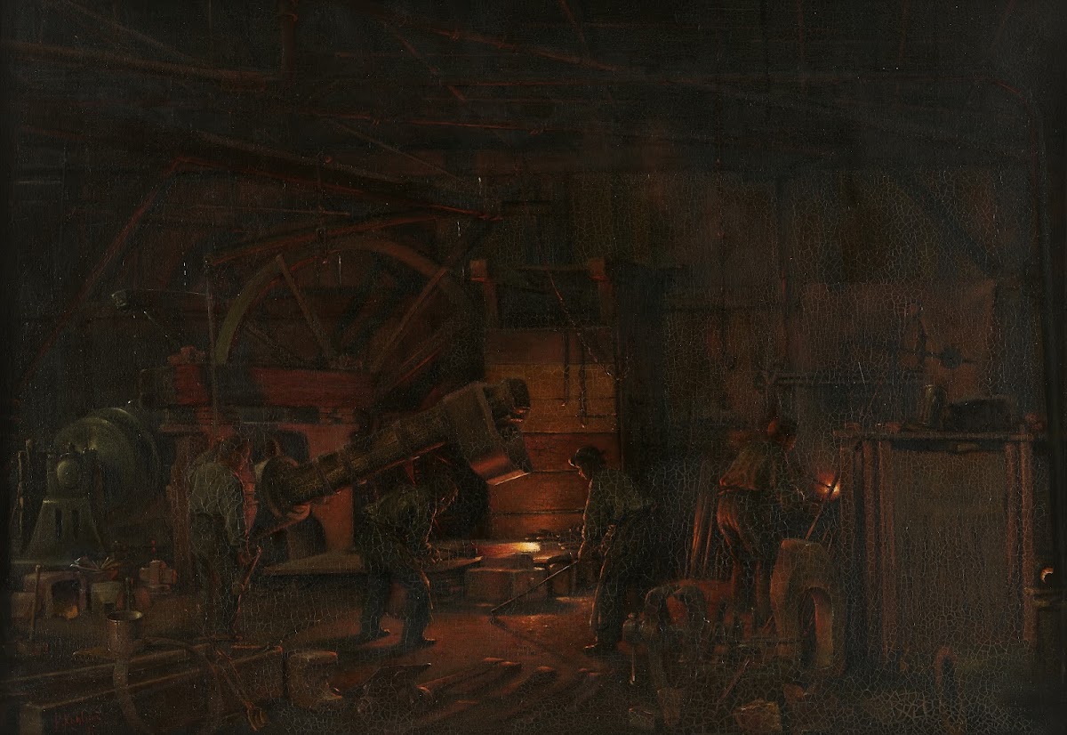 Faulersches Hammerwerk in Falkensteig Höllental Ein Hammer in Betrieb 1891