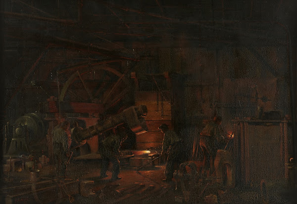 Faulersches Hammerwerk in Falkensteig Höllental Ein Hammer in Betrieb 1891