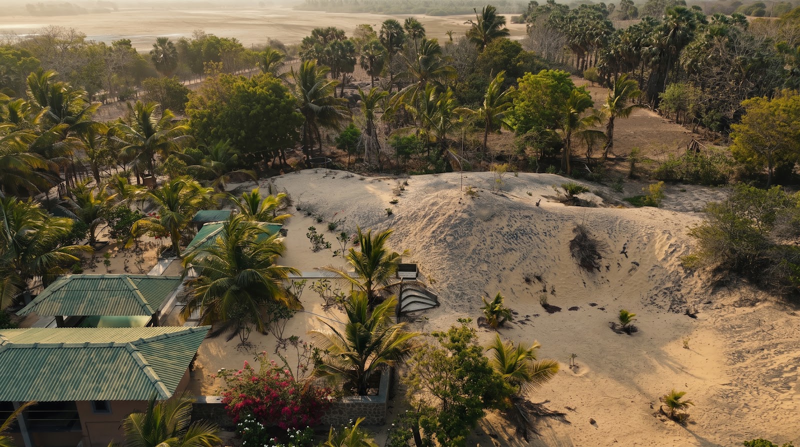 The sand dunes behind Elephant Beach Villa on Komari's uncrowded coast
