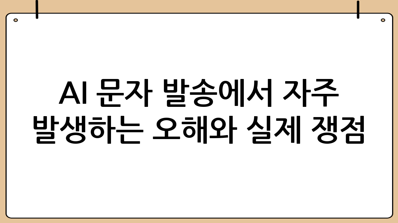 AI 문자 발송에서 자주 발생하는 오해와 실제 쟁점