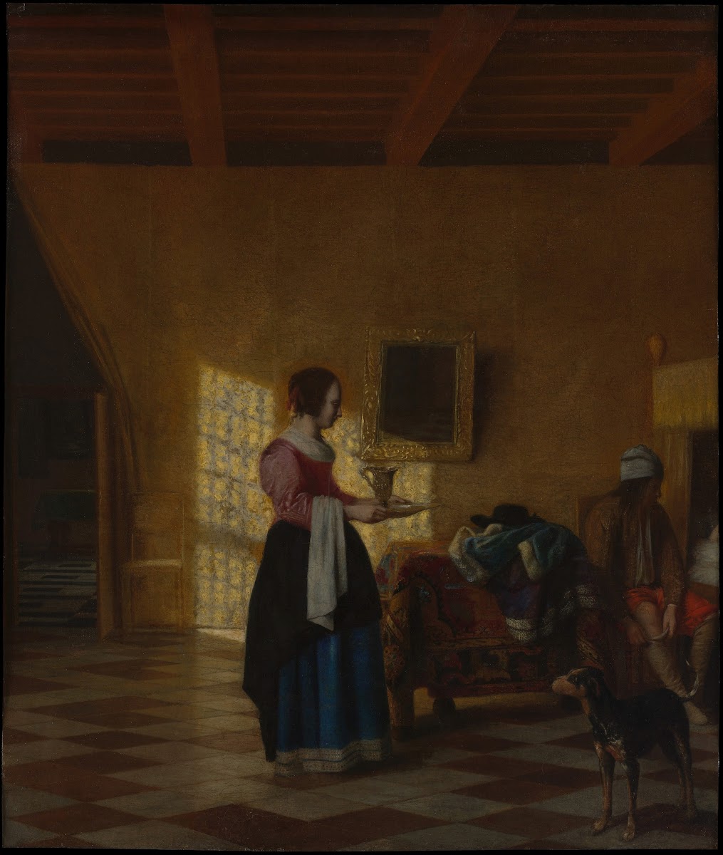 Woman with a Water Pitcher and a Man by a Bed ca 166770