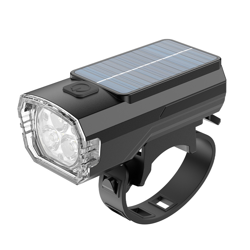 Bicycle light with solar charging and USB connection