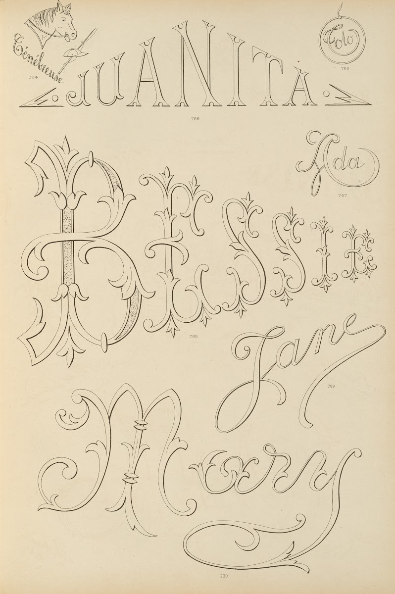 Album de chiffres  monogrammes couronnes de noblesse francaises et etrangeres Pl