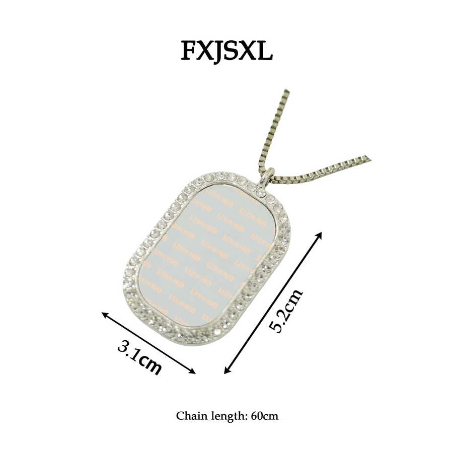 Diamond Square Rounded Corner Necklace