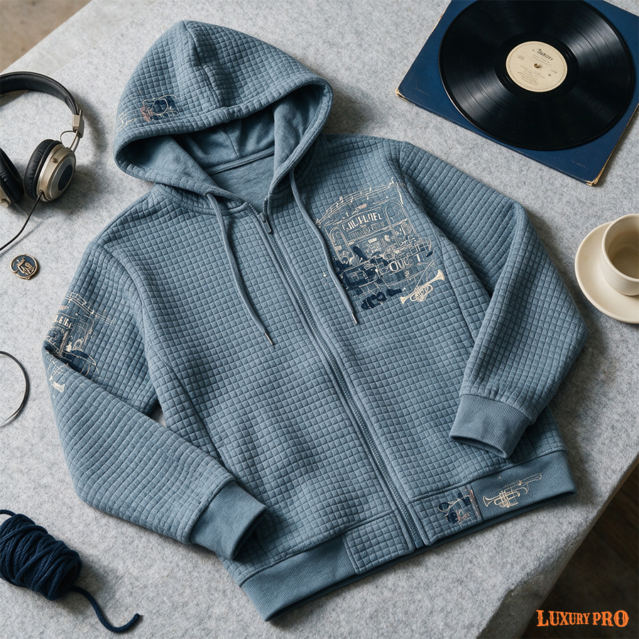 2D Waffle Zip Hoodie