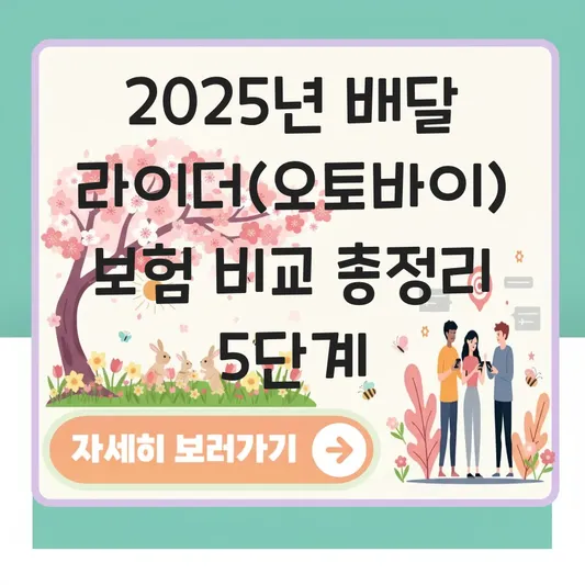 배달 라이더(오토바이) 전용 운전자보험 비교 대표 이미지