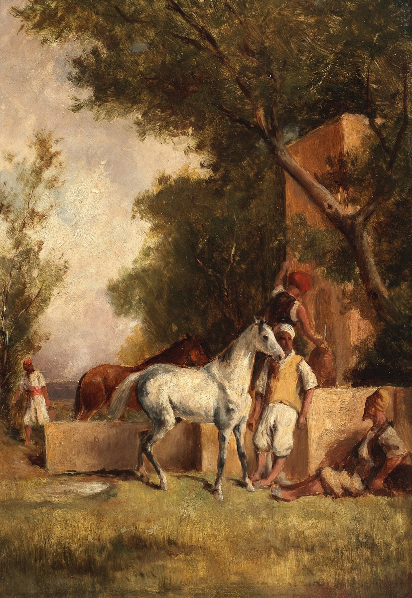 A halt at the fountain