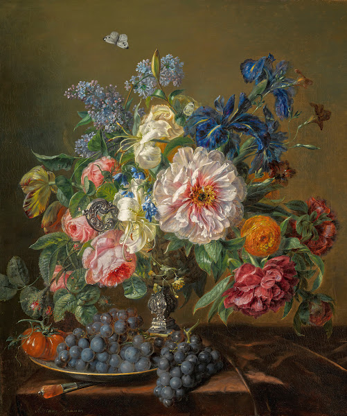 Still life with peonies roses tulips and ranunculus 1850