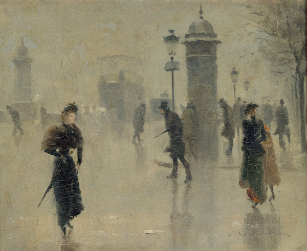 Passants sur le boulevard un jour dhiver 1895