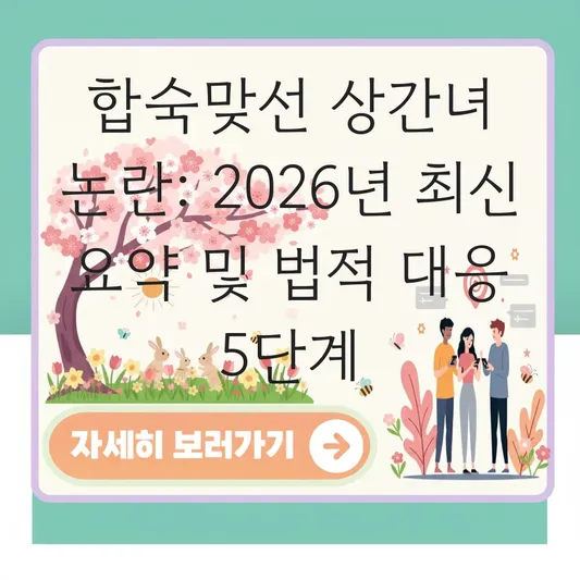 합숙맞선 상간녀 논란 사건 요약 및 법적 대응 절차 대표 이미지
