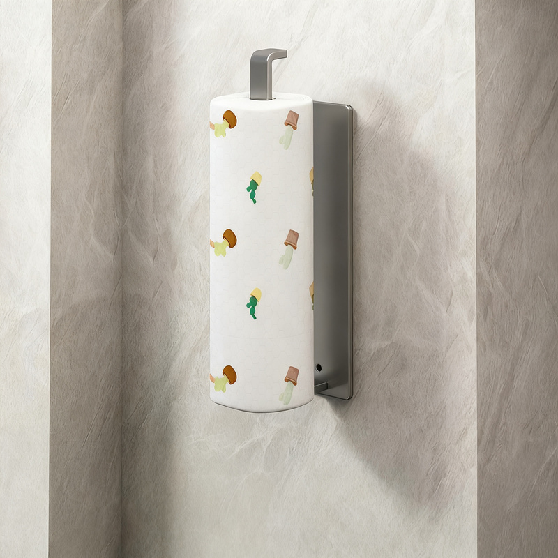 Carbon steel paper towel holder, wall-mounted