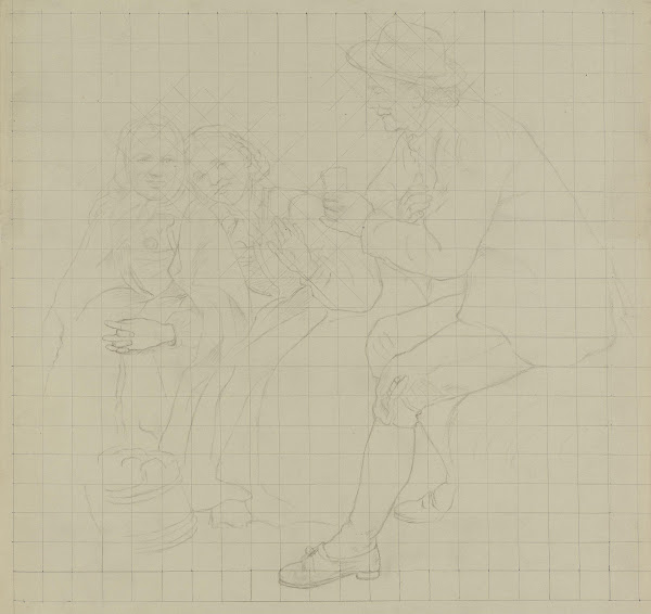 Mann og to kvinner i samtale 1869