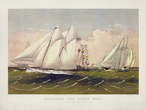 Rounding the light ship 1870