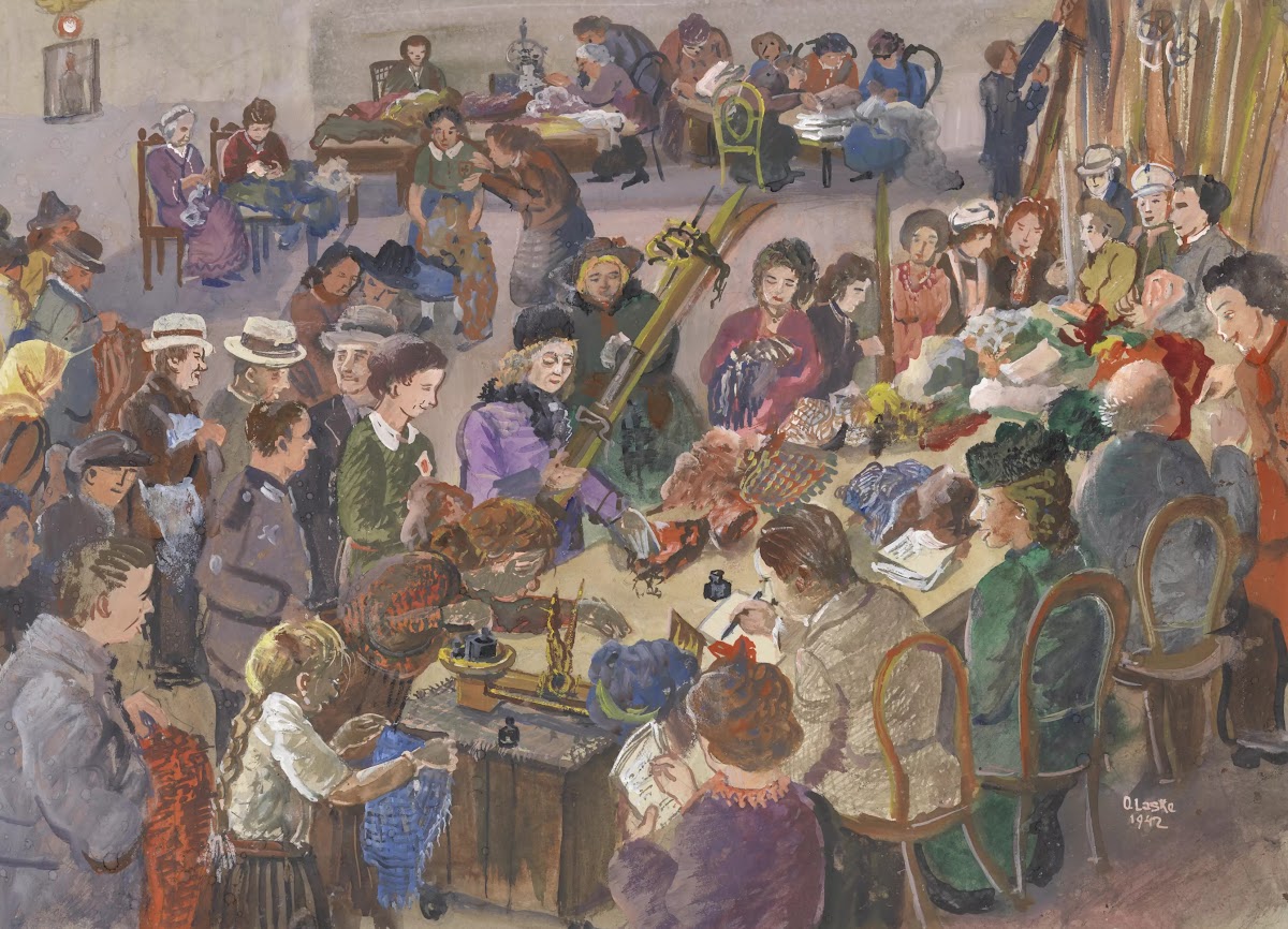 Studie zu dem Bild Wollsammlung im Jahre 1942 1942