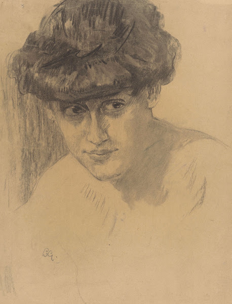 Buste van een vrouw met opgestoken haar 20th century