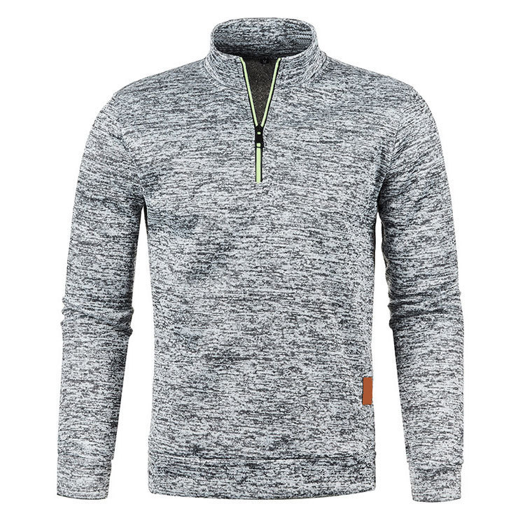 Herren-Strickpullover mit Stehkragen und Reißverschluss