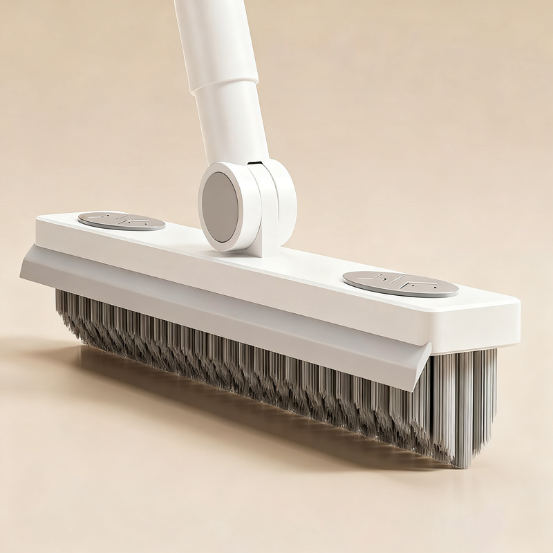 Floor brush with extended handle for joints