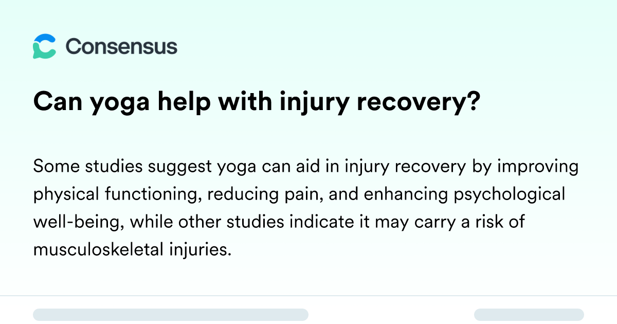 can yoga help with injury recovery
