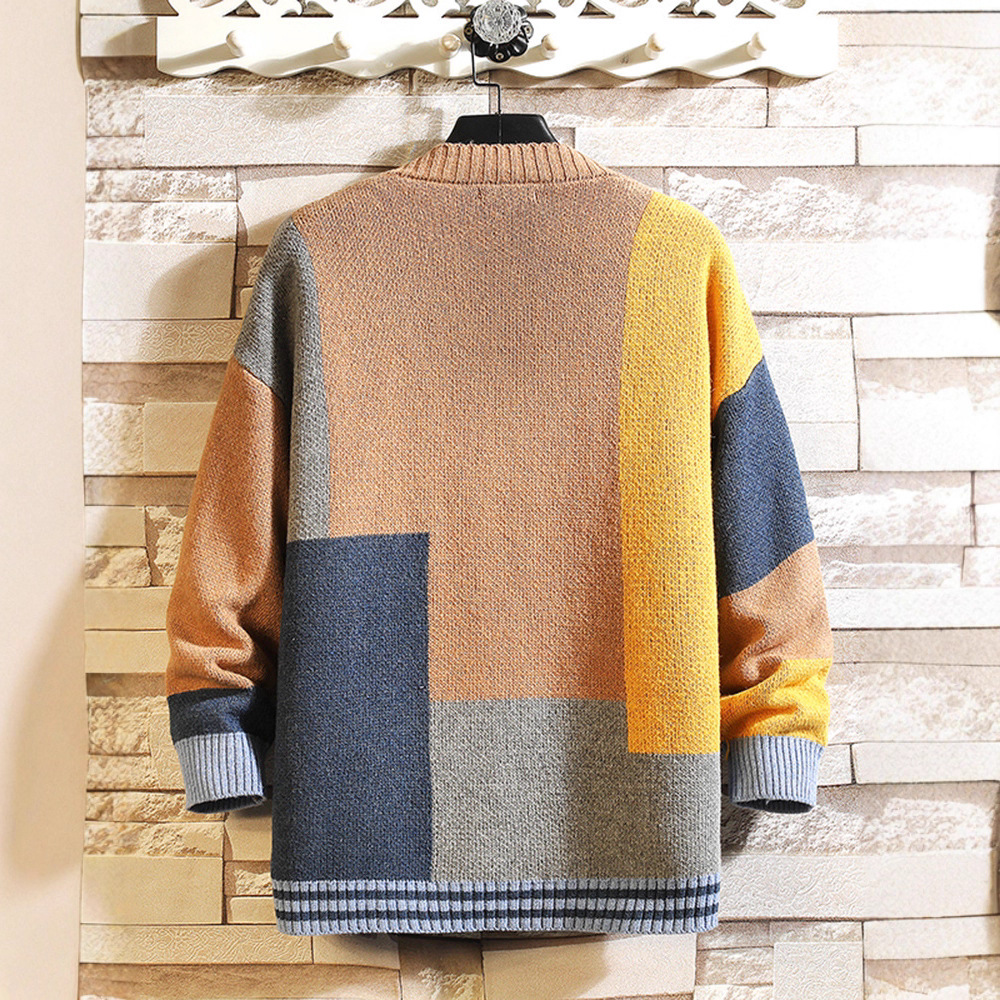 Men's cardigan, V-neck, design accents