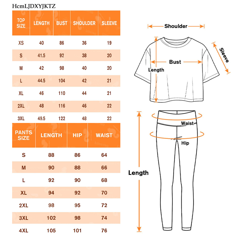 AOP HCM Cropped short sleeve top & high waisted yoga leggings set