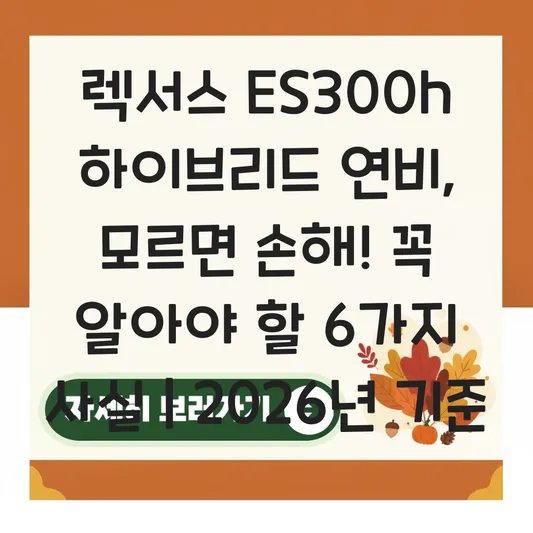 렉서스 ES300h 하이브리드 연비 및 시승 후기 대표 이미지
