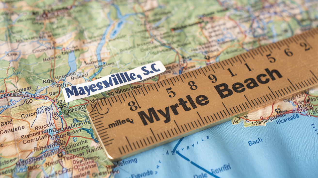 Distance from Mayesville, SC to Myrtle Beach