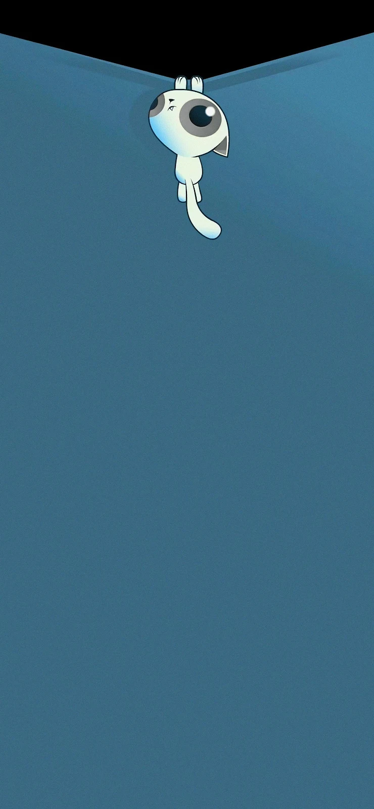Minimalist Hanging Cartoon Cat - Minimalist Illustration Full HD iPhone Wallpaper (1284x2778)