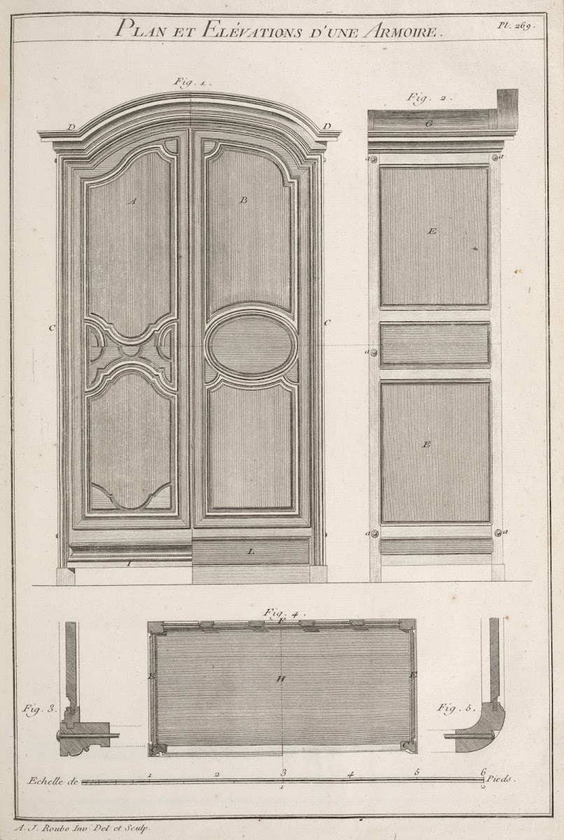 Plan et elévations dune armoire 1769 1774
