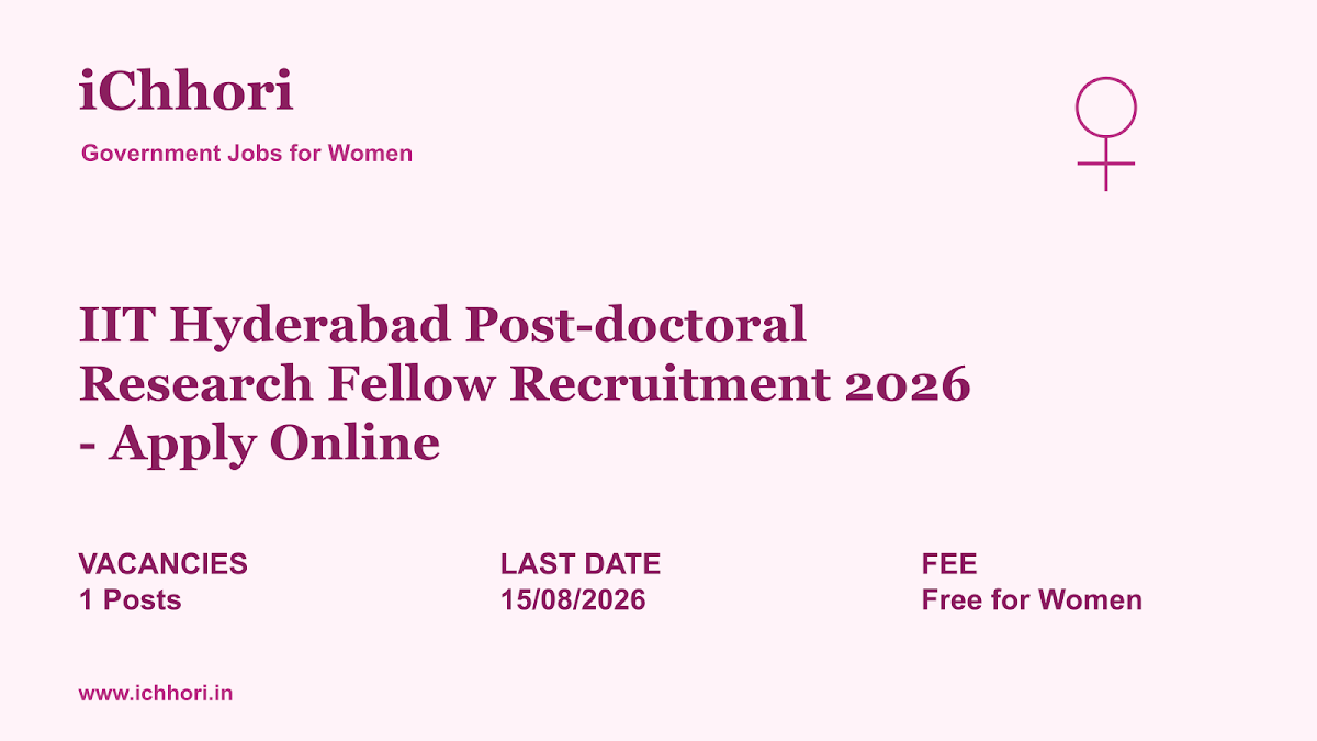 IIT Hyderabad Post-doctoral Research Fellow Recruitment 2026 - Apply Online - iChhori