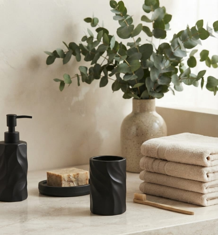Dark Minimalist Soap Dispenser Set