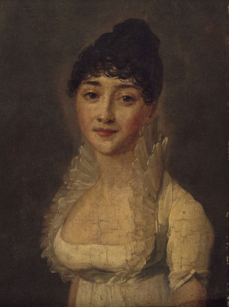 Portrait de femme en robe blanche circa 1805