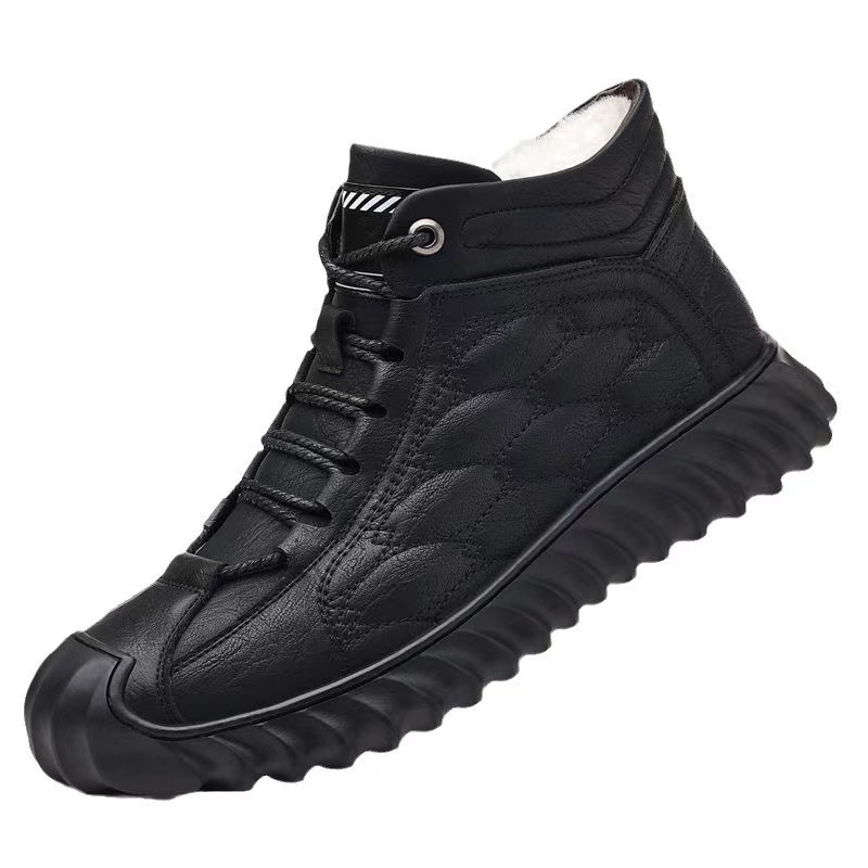 Insulated Men's Ankle Boots, Artificial Leather, Warm, Casual
