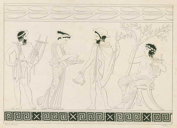 Apollo holding lyre and laurel branch 1844 1861