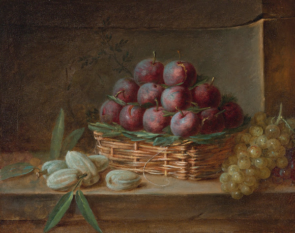 Still Life With Plums Almonds And Raisins