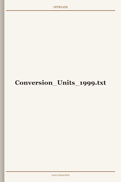 Conversion Units 1999