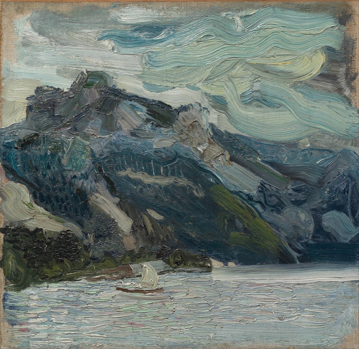 Lake Traun with Mountain Sleeping Greek Woman 1907