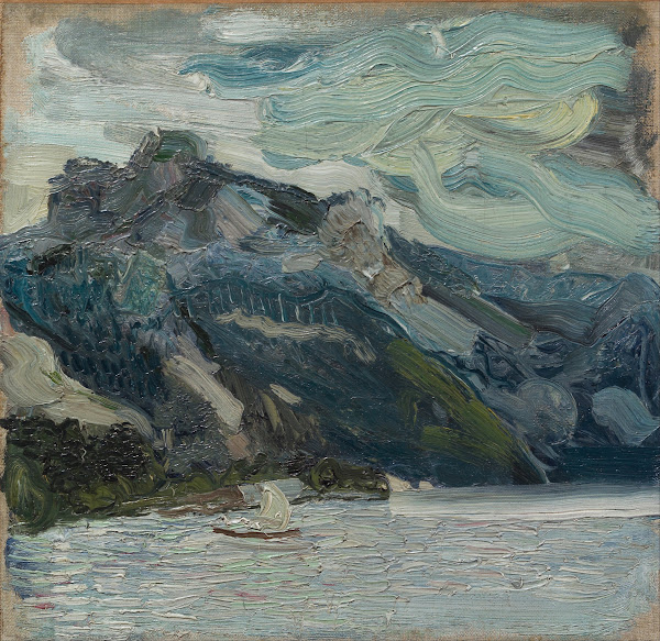 Lake Traun with Mountain Sleeping Greek Woman 1907