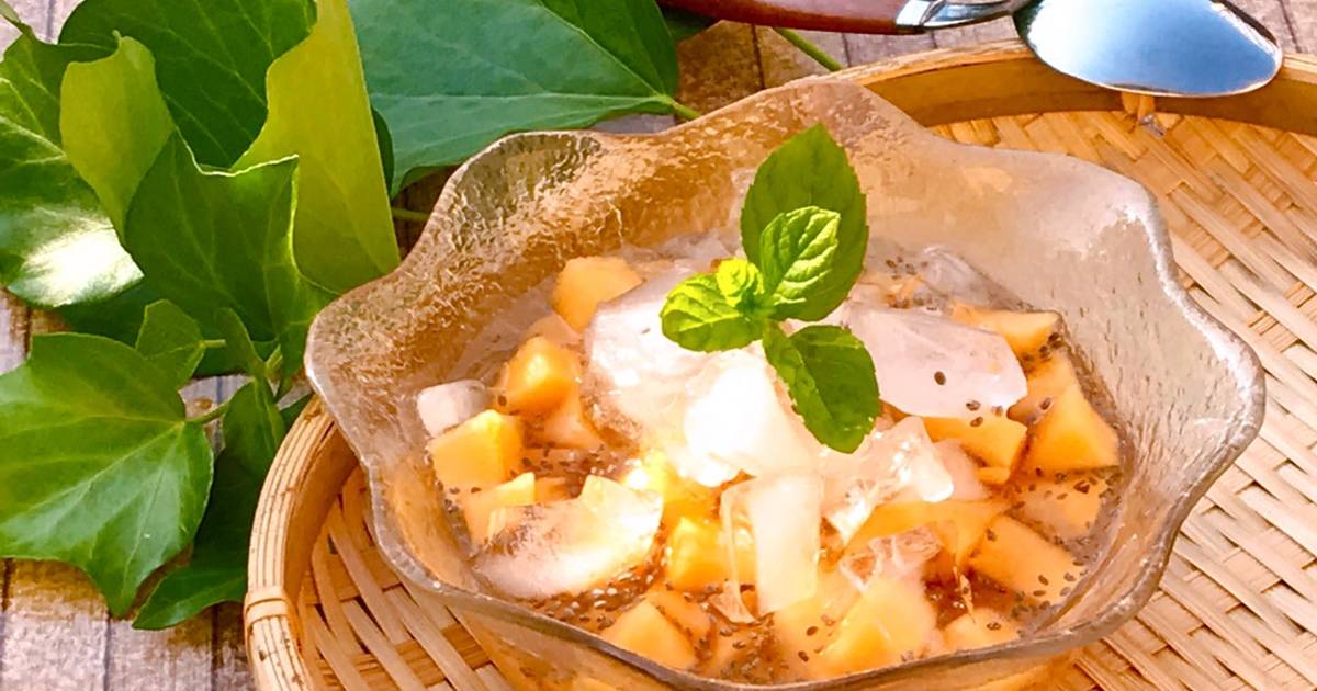 🌱 Dưa Lưới Dầm Hạt Chia Siro Bạc Hà