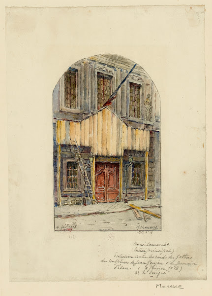 Porte dentrée du musée Carnavalet rue de Sévigné 1918