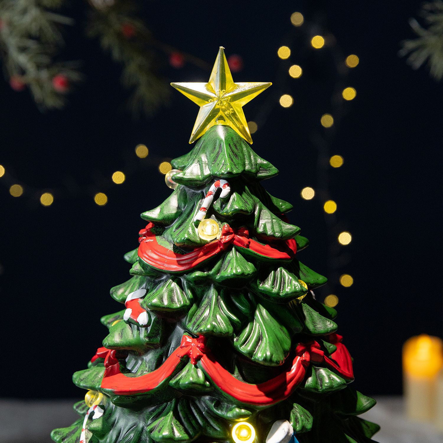 Christmas Tree Music Box with Lift and Rotate Function