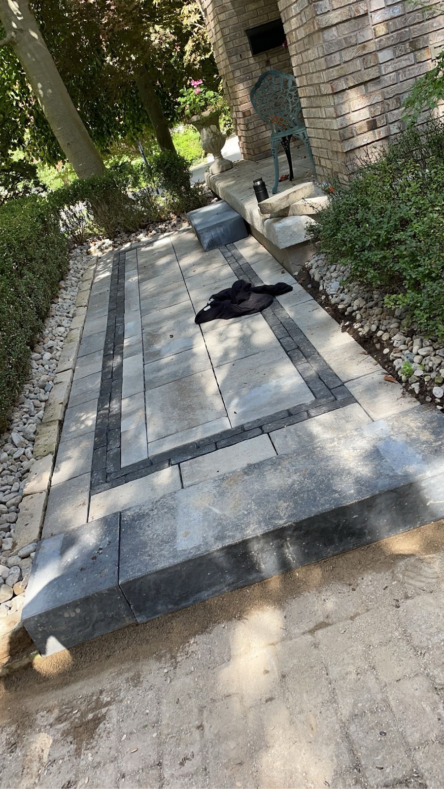 Natural stone wall and patio edging in London, Ontario